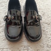 Стильні туфлі лофери лакові на дівчинку 37, устілка 23.5 см