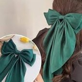 Заколка- автомат для волосся бантик атласний