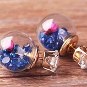 29 по 29. стильные сережки гвоздики. синие