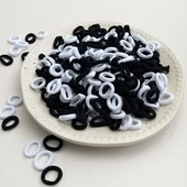 Лот-100шт. Набір чорно-білих еластичних резиночок для волосся