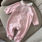 Дитячий плюшевий чоловічок/ комбінезон на дівчинку disney baby, рожевий 0-3м