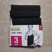 Эсмара! Коттоновая женская майка на тонких бретелях! Без упаковки 3 шт! 40/42 евро (46/48 наш)!