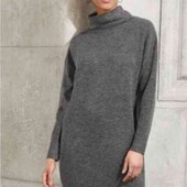 Платье гольф тонкой вязки евро S 36/38+6 оверсайз