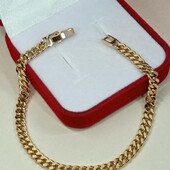 Очаровательный браслет 17,5 см, панцирное плетение.Позолота 585 пробы 18К.