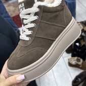 Новинка! Жіночі зимові стильні кросівки, натуральна замша. Останній розмір 39 ( 24,5см.)