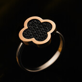 Стильна срібна каблучка Клевер