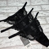 Арт.290 трусики жіночі 3шт мереживні стрінги від esmara євро розмір XS 32/34.