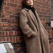 Жіноче тепле пальто з імітацією шкіри ягняти M 40/42 euro