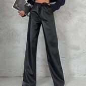 Брюки кожвинил на флисе 42/56 р