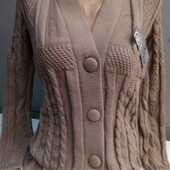 Кофта крупной вязки,кардиган вязаный на пуговицах