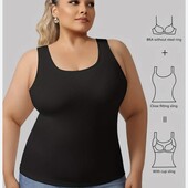 Чорний топ з вбудованим бюстгальтером від Shein. Новий.