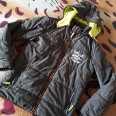 Брендова куртка тепла s. Oliver колір сіро - коричнево - чорний заміри на фото Фото з усіх сторі