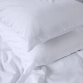 100*50 см Наволочка White Mikrosatin Premium Однотонная