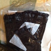 Итальянские, гламурные перчатки - митенки, лайковая кожа, р.8.