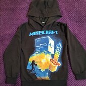 Кофта с капюшоном майнкрафт, малюнок світиться в темряві.