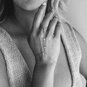 Сріблястий браслет, слейв, ланцюжок, на руку, палець