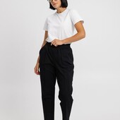 Классические черные брючки с высокой посадкой. разм. l