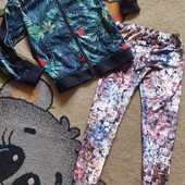 Красивейшие велюровые лосинки и кофточка с утеплением