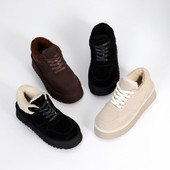 Зимові кросівки уггі натуральна замша/хутро Тедді Код 25729