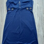 Синій жіночий трикотажний сарафан