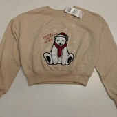 Укорочена кофтина на байці з новорічним ведмедиком Pepco 158-164