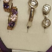 Срібна каблучка 19р.і сережки 925 проби. Сережки бюжелтерія в подарок!