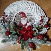 Новорічний вінок на двері ротанг