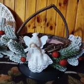 Новорічний кошик для подарунків ротанг