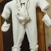 Білий теплий комбінезон на дитину 12 міс