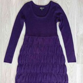 AB studio женское вязаное ярусное платье цвет фиолетовый размер S