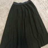 Темнозелена спідниця міді