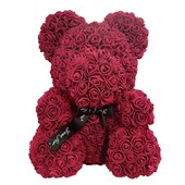 Ведмедик зі штучних троянд з led підсвічуванням