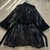 Норкова шуба з поясом красивого фасону