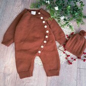 Теплий в’язаний костюмчик для немовляти, розмір 56 см