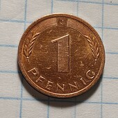 Монета Германії 1 пфенінг 1996