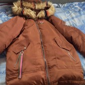 Пуховик жіночий oversize з вишивкою. зимова куртка 