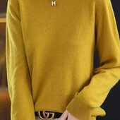 Элегантный, тонкий джемпер, свитер, пуловер, р. xl, наш 44-50, горчица