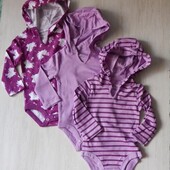 Боді з довгим рукавом hanes для дівчинки. 12/18міс