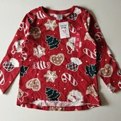 Піжамна кофтина,реглан з новорічним принтом Pepco 110р.