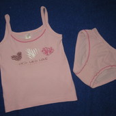 Красивый нежный комплект майка трусики