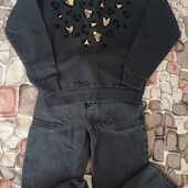 Джинси мом + світшот на флісі