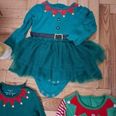 Класні карнавальні костюми Санти і Ельфа на 9-12 місяців