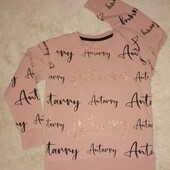 13. Реглан с надписями и стразами, б/у, ±140см