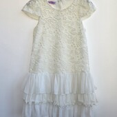 нарядное праздничное пышное белое платье девочке Serilla