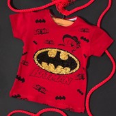 Футболка Бэтмен пайетки перевертыши