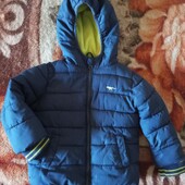 Брендова тепла куртка Bluezoo 2-3 роки синя заміри на фото ПОТ рукав від капюшона дліна з капюшоно