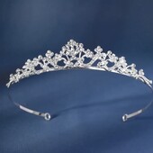 Чарівна срібна корона з блискітками, жіночий аксесуар для вечірок та весіль