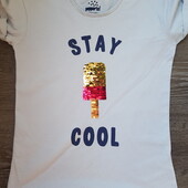 Футболка с паетками р.134/140.