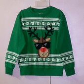 Новогодняя Рождественская толстовка свитшот для мальчика 7-8 лет рост 122-128