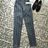 ** брюки в клетку в сером цвете , фото реальное